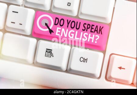 Text der Handschrift Sprechen Sie Englisch Frage. Konzeptionelles Foto zu wissen, ob ein Mensch Englisch sprechen kann Stockfoto