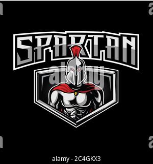Spartan Head, Spartan Warrior, Gladiator, Spartan Gym Logo Vector Stockfoto