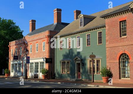 Des Händlers Square in Williamsburg, Virginia, USA Stockfoto