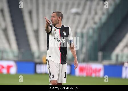 Turin, Italien. Juni 2020. Turin, Italien, Allianz Stadium, 26 2020. Jun 19 Leonardo Bonucci (JUVENTUS) während des Fußballspiels der Serie A zwischen dem FC Juventus und US Lecce. Kredit: Lm/Claudio Benedetto Gutschrift: Claudio Benedetto/LPS/ZUMA Wire/Alamy Live Nachrichten Stockfoto