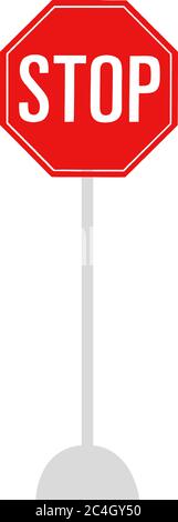 Rotes Stoppschild auf weißem Hintergrund. Verkehr und Straßenschild, Vektorgrafiken. Stock Vektor