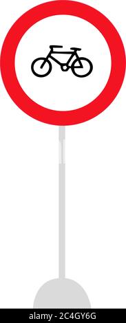 Kein Fahrrad, Fahrrad verboten flache Symbol. Verkehr und Straßenschild, Vektorgrafiken. Durchgehende Muster auf weißem Hintergrund Stock Vektor