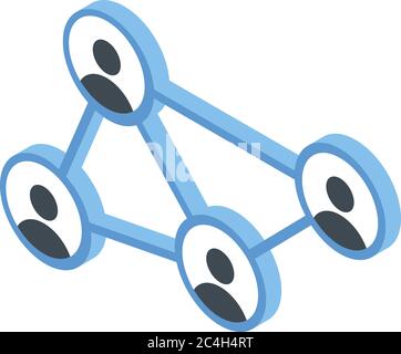 Affiliate Marketing Schema Symbol, isometrischer Stil Stock Vektor