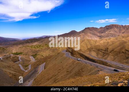 Atlas,Tizy N´Tichka hight Pass Berg dachte der Atlas Stockfoto