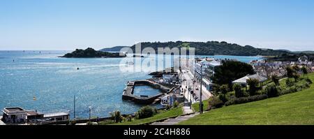 Panorama der Hoe Waterfronts in Plymouth in England Stockfoto