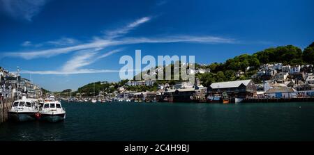 Panorama des Flusses Looe - LOOE, Cornwall, England Stockfoto