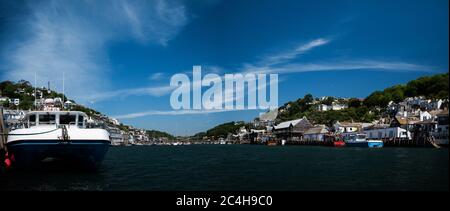 Panorama des Flusses Looe - LOOE, Cornwall, England Stockfoto