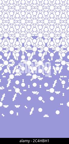 Arabesque violett Vektor nahtlose Grenze. Geometrische Halbtonstruktur mit Auflösung der Farbplättchen Stock Vektor