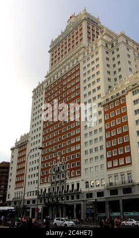 Spanien Gebäude Edificio Espana Hotel Riu Plaza de España 1 Plaza de Madrid Stockfoto