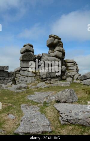 Great Staple Tor am Dartmoor in Devon, England Stockfoto