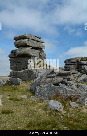 Great Staple Tor am Dartmoor in Devon, England Stockfoto