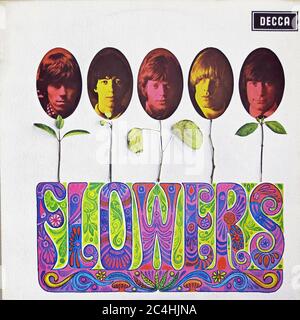 Rolling Stones Flowers 12'' Lp Vinyl - Vintage Record Cover Stockfoto