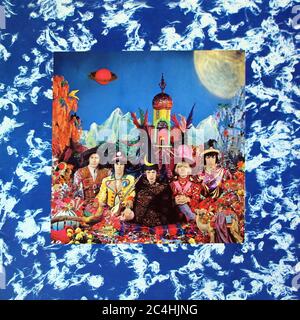 Rolling Stones Ihre Satanic Majesties 12'' Lp Vinyl - Vintage Record Cover Anfordern Stockfoto