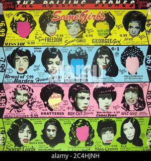 Rolling Stones Some Girls 12'' Vinyl Lp - Vintage Record Cover Stockfoto