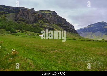 Nupsstadur, malerischer alter Bauernhof im Südosten Islands Stockfoto