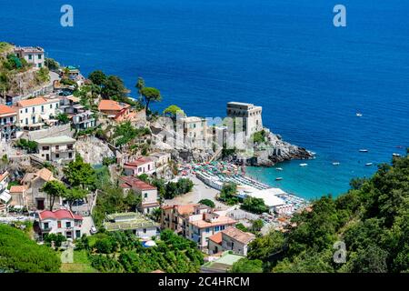 Italien, Kampanien, Cetara - 15. August 2019 - das wunderschöne Cetara an der Amalfiküste Stockfoto