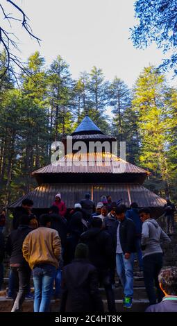 01/04/2019 Hadimba Tempel in Manali,Himachal Pradesh/Indien. Fokus auf Unendlichkeit. Stockfoto