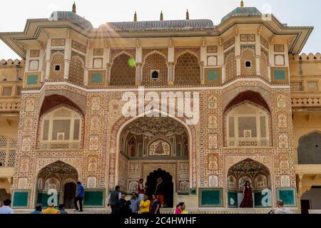 Jaipur, Rajasthan, Indien; Feb, 2020 : Blick auf die Amber Fort, Jaipur, Rajasthan, Indien Stockfoto