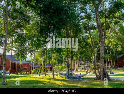 Beach Bungalows, Long Set Beach, Koh Rong, Kambodscha Stockfoto