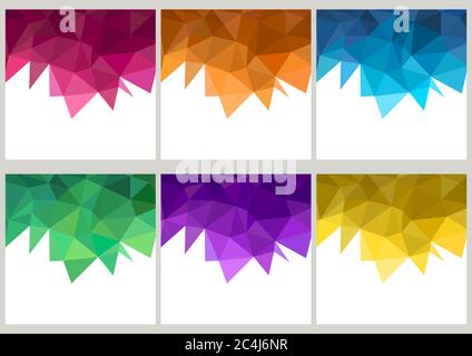 Set von Hintergründen von geometrischen Formen. Buntes Mosaik-Muster. Dreieck Stock Vektor