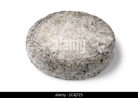 Ganze frische Französisch Rochebaron Käse isoliert auf weißem Hintergrund Stockfoto