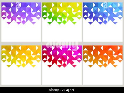 Set von Hintergründen von geometrischen Formen. Buntes Mosaik-Muster. Dreieck Stock Vektor