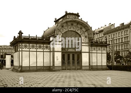 U-Bahn-Station Karlsplatz in Wien. Österreich Stockfoto