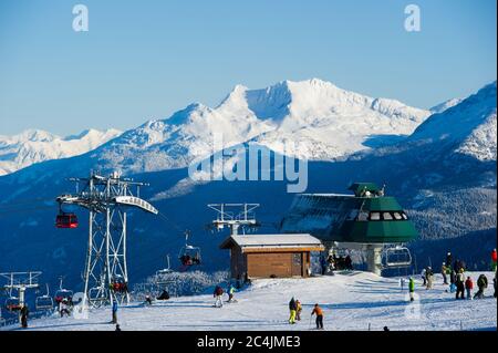 Whistler, BC, Kanada: Emerald Chair und Peak to Peak Gondel – Stock Photo Stockfoto