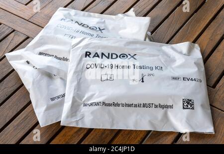 Randox Covid-19 Heimtests Stockfoto