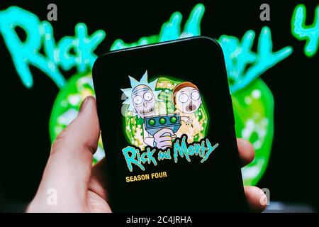 Rick und Morty Erwachsenen animierte Science Fiction Sitcom Stockfoto