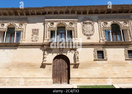 Rathaus von Baeza. Renaissance Stadt in der Provinz Jaén. Weltkulturerbe. Andalusien, Spanien Stockfoto