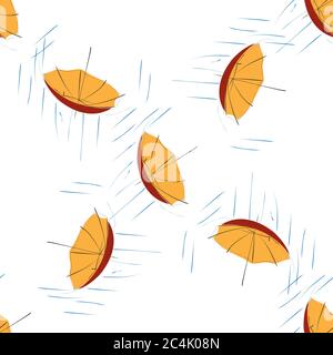 Nahtloses Muster mit rotem Regenschirm Stock Vektor