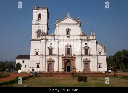 Die S Catedral de Santa Catarina in Velha Goa, (Old Goa), Indien. Stockfoto