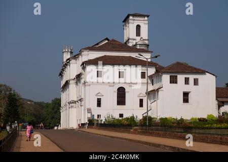 Die S Catedral de Santa Catarina in Velha Goa, (Old Goa), Indien. Stockfoto