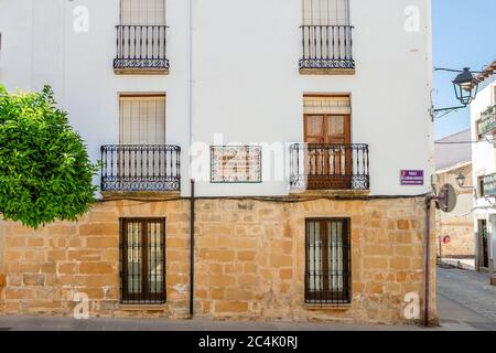 Haus, wo der Dichter Antonio Machado lebte. DER TEXT 'AQUI VIVIO EL POETA D ANTONIO MACHADO EL CIT EN EN CENTENARIO DE SU NACIMIENTO' BEDEUTET HIER GELEBT Stockfoto