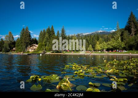 Whistler, BC, Kanada: Lakeside Park am Alta Lake – Stockfoto Stockfoto