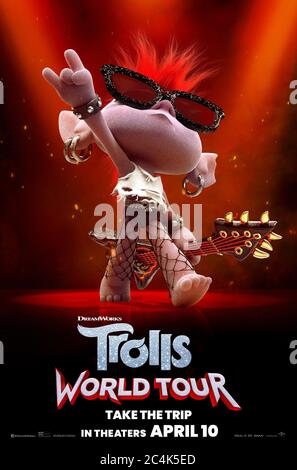 Trolls World Tour (2020) unter der Regie von Walt Dohrn und David P. Smith mit Rachel Bloom als Barb. Stockfoto