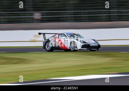 #81 Team Tsunami RT, Porsche 991 Cup MY 2018, Klasse GT Cup. Fahrer, Lino Curti und Carlo Curti. GT Open Cup Europe, Silverstone September 2019. Stockfoto