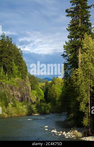 Skykomish River, Stevens Pass Scenic Highway, US-Bundesstaat Washington, USA Stockfoto