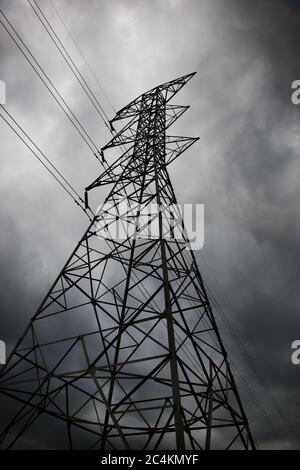 Hochspannungsleitungen Stockfoto