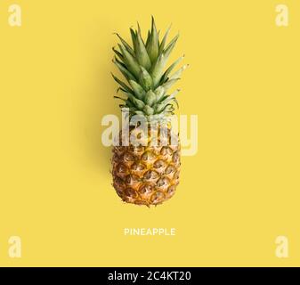 Kreatives Layout aus Ananas. Flach liegend. Lebensmittelkonzept. Stockfoto