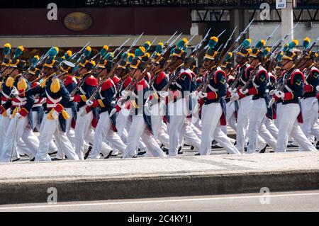 Rio de Janeiro, Brasilien - 7. September 2018: Militärparade zur Feier der Unabhängigkeit Brasiliens. Stockfoto