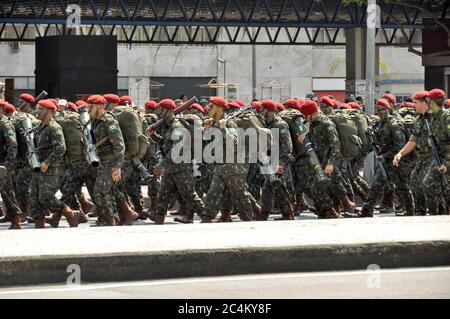 Rio de Janeiro, Brasilien - 7. September 2018: Militärparade zur Feier der Unabhängigkeit Brasiliens. Stockfoto
