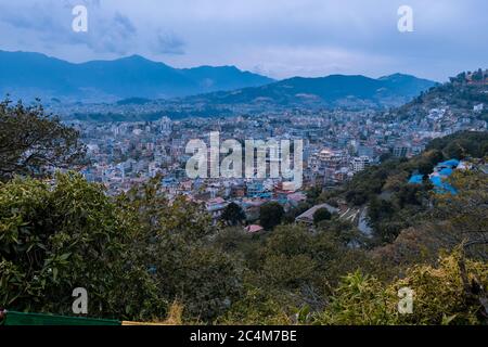Kathmandu-Gebiet von Swayambhunath Stupa, Kathmandu gesehen Stockfoto
