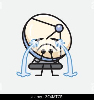 Eine Illustration von Cute Parabolic Antenne Maskottchen Vektor-Charakter in Flat Design Style Stock Vektor