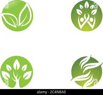 Die Logos der grünen Blatt ökologie Natur element Vektor icon Stock Vektor