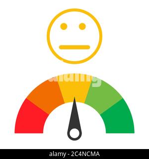 Kunden-Symbol Emotionen Zufriedenheitsmesser mit verschiedenen Symbol auf weißem Hintergrund . Stock Vektor