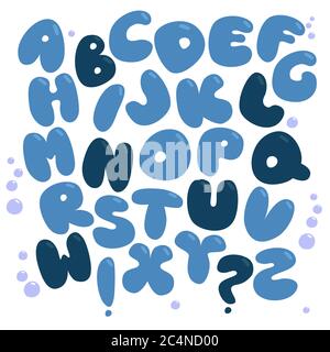 Bubble Alphabet. Farbiger Schriftzug für Kinder-Design. Satz von bunten hellen Buchstaben für Inschriften Stock Vektor