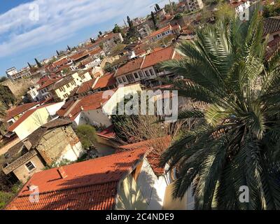 Panoramablick auf die Altstadt von Antalya Kaleici Türkei Stockfoto