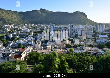 MAURITIUS - APRIL 29: Zentraler Bezirk von Port Louis auf Agpril 29, 2013 Republik Mauritius. Die Stadt ist die wirtschaftliche, kulturelle, politische Länder Stockfoto